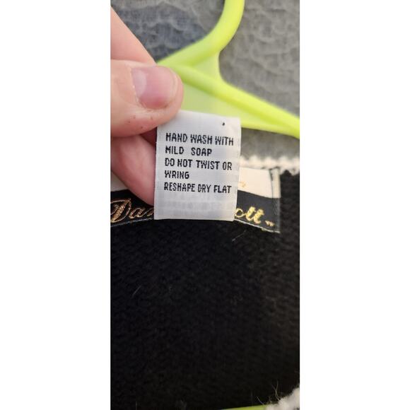 VTG Dana Scott Sweater Black Paisley Sequin Beads Embellished 80s Woman M Angora - Picture 6 of 6